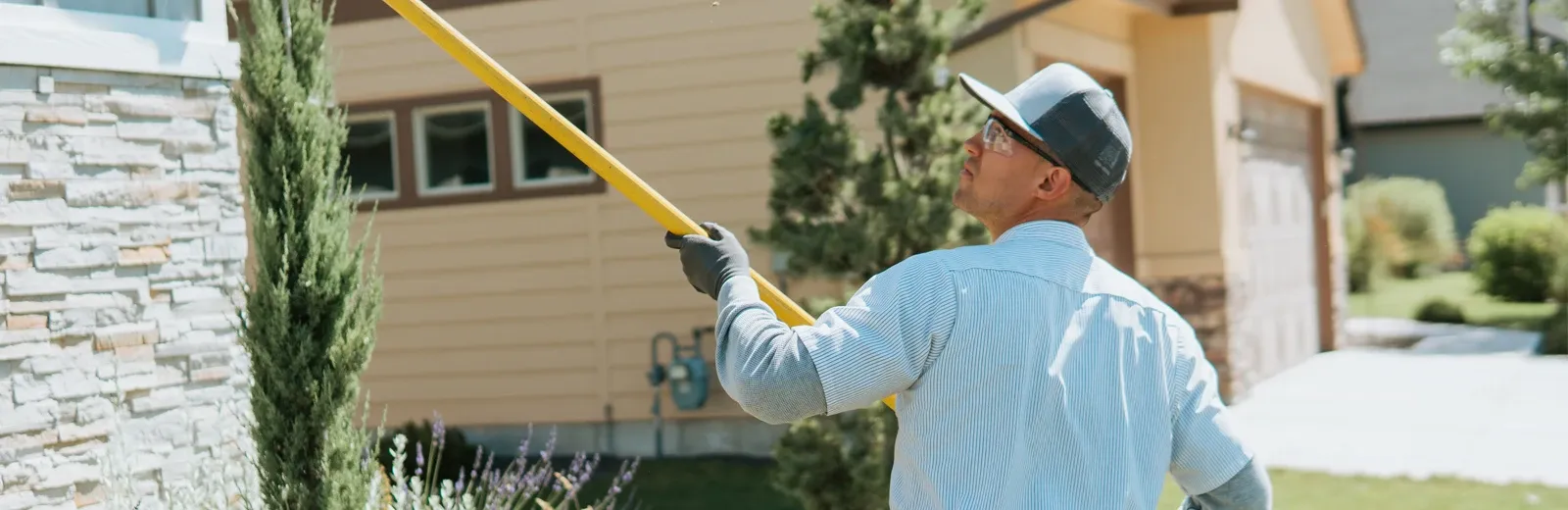 sweeping house exterior