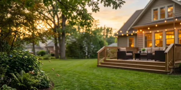 mosquitoes in a yard with the sun setting